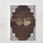 Gipskraut Rustic Wood Mason Jar Wedding Einladung (Rückseite)