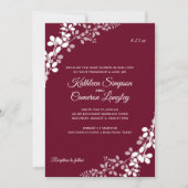 Gipskraut Rustic Wood Wedding | Marsala Einladung (Vorderseite)