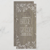 Gipskraut Rustic Wood Wedding Programme (Vorne/Hinten)