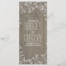 Gipskraut Rustic Wood Wedding Programme