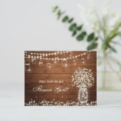 Gipskraut Rustikal wirst du mein Blumenmädchen sei Postkarte (Stehend Vorderseite)