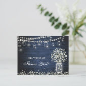 Gipskraut Rustikal wirst du mein Blumenmädchen sei Postkarte (Stehend Vorderseite)