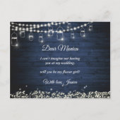 Gipskraut Rustikal wirst du mein Blumenmädchen sei Postkarte (Rückseite)