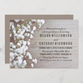 Gipskraut Rustikale Probe Abendessen Einladung (Vorne/Hinten)