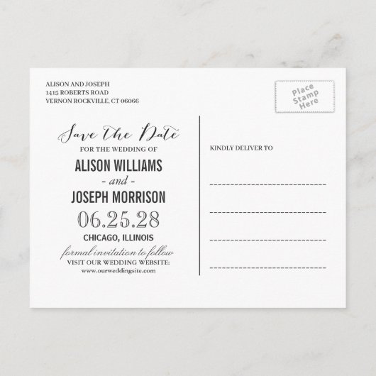 Gipskraut Rustikale String-Lichter Save the Date Postkarte (Rückseite)