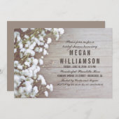 Gipskraut Rustikales Brautparty Einladung (Vorne/Hinten)