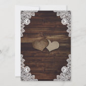 Gipskraut Rustikales Holz Lights Wedding Einladung (Rückseite)