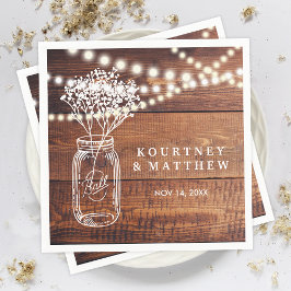 Gipskraut Rustikales Land | Mason Jar Wedding Serviette