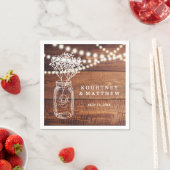 Gipskraut Rustikales Land | Mason Jar Wedding Serviette (Beispiel)