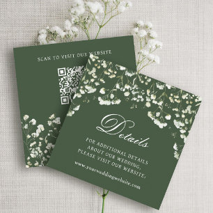 Gipskraut Sage Green Wedding Details QR Code Begleitkarte