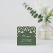 Gipskraut Sage Green Wedding Details QR Code Begleitkarte (Stehend Vorderseite)