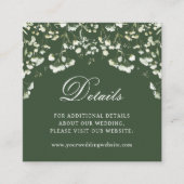 Gipskraut Sage Green Wedding Details QR Code Begleitkarte (Vorderseite)