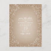 Gipskraut Save the Date Inspiriert Ankündigungspostkarte (Vorderseite)