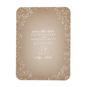 Gipskraut Save the Date Inspiriert Magnet