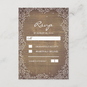 Gipskraut-Scheunen-hölzerne rustikale Hochzeit RSVP Karte