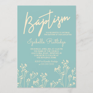 Gipskraut-Silhouette-Taufe Einladung