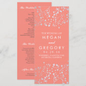 Gipskraut Silver Coral Hochzeitsprogramme Programm (Vorne/Hinten)