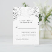 Gipskraut Silver Wedding RSVP Cards (Stehend Vorderseite)