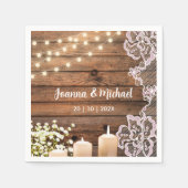 Gipskraut- & Streichellichter Rustikale Holzverhei Serviette (Vorderseite)