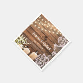 Gipskraut- & Streichellichter Rustikale Holzverhei Serviette (Ecke)