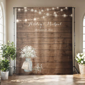 Gipskraut String Light Rustic Weddrop Wandteppich