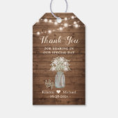 Gipskraut String Lights Rustikal Vielen Dank Geschenkanhänger (Vorderseite)