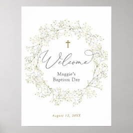 Gipskraut Taufe oder Kommune Willkommen Poster