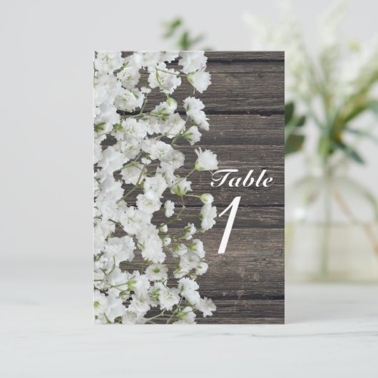 Gipskraut über Rustikale Holzlandschaften Einladung (Stehend Vorderseite)