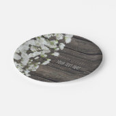Gipskraut über Rustikale Holzlandschaften Pappteller (Schrägansicht)