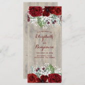 Gipskraut und Burgund Blume Rustikale Programme (Vorne/Hinten)