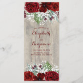 Gipskraut und Burgund Blume Rustikale Programme (Vorderseite)