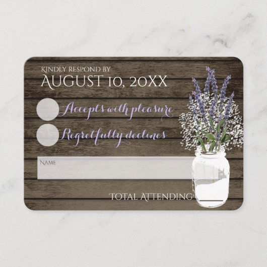 Gipskraut und Lavendel RSVP Karte (Vorderseite)