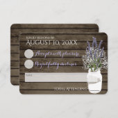 Gipskraut und Lavendel RSVP Karte (Vorne/Hinten)