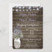 Gipskraut und Lavendel Rustikale Hochzeit Einladung (Vorderseite)