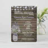 Gipskraut und Lavendel Rustikales Brautparty Einladung (Stehend Vorderseite)