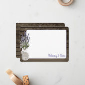 Gipskraut und Lavender Jar Vielen Dank Mitteilungskarte (Vorderseite/Rückseite Beispiel)