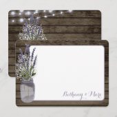 Gipskraut und Lavender Jar Vielen Dank Mitteilungskarte (Vorne/Hinten)