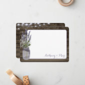 Gipskraut und Lavender Jar Vielen Dank Mitteilungskarte (Vorderseite/Rückseite Beispiel)