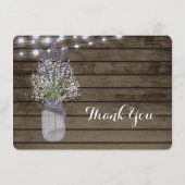 Gipskraut und Lavender Jar Vielen Dank Mitteilungskarte (Rückseite)