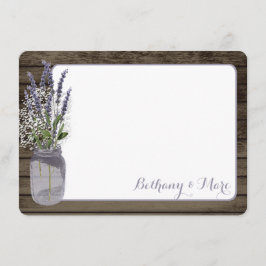 Gipskraut und Lavender Jar Vielen Dank Mitteilungskarte