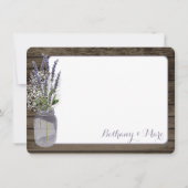 Gipskraut und Lavender Jar Vielen Dank Mitteilungskarte (Vorderseite)