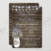 Gipskraut und Lavender mit Jar Wedding Einladung (Vorne/Hinten)