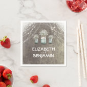 Gipskraut und Mason Jar Barn Wedding Serviette (Beispiel)