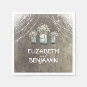 Gipskraut und Mason Jar Barn Wedding Serviette (Vorderseite)