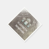 Gipskraut und Mason Jar Barn Wedding Serviette (Ecke)