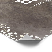 Gipskraut und Mason Jar Wedding Begrüßungszeichen Poster (Ecke)