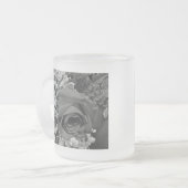 Gipskraut und Rose - grau Mattglastasse (Vorderseite Links)