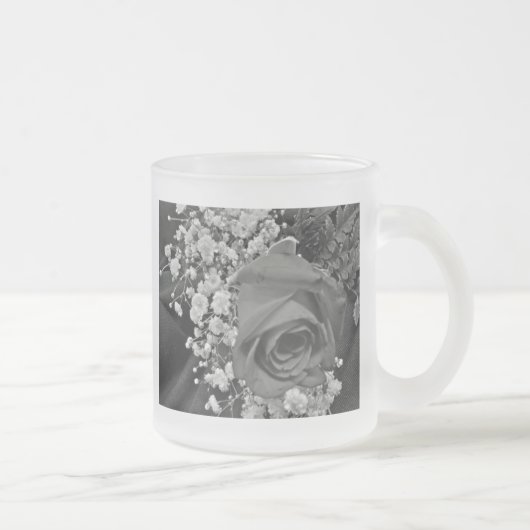 Gipskraut und Rose - grau Mattglastasse (Rechts)