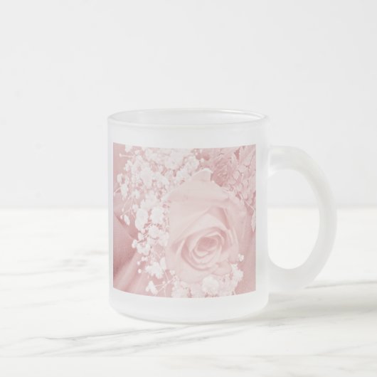 Gipskraut und Rose - Rosa Mattglastasse (Rechts)