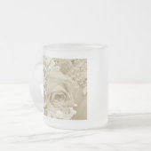 Gipskraut und Rose - Taupe Mattglastasse (Vorderseite Links)